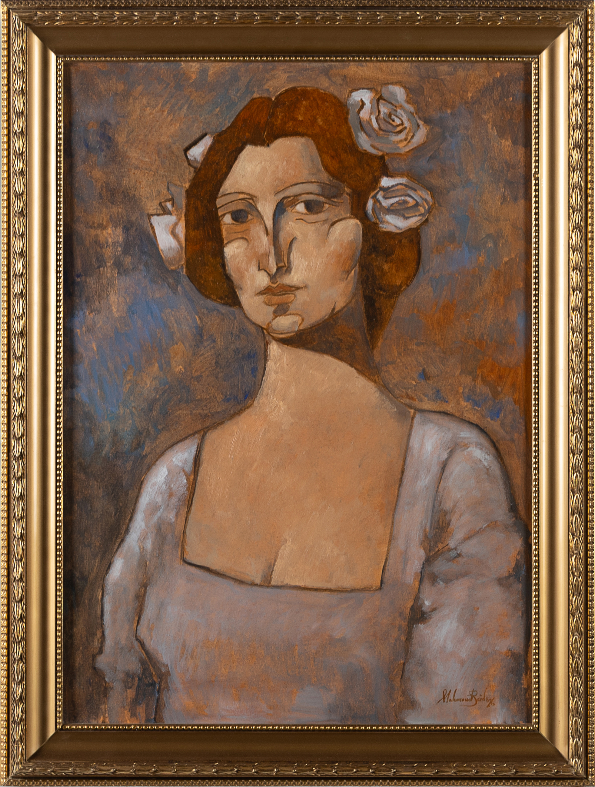 Femme en robe blanche et fleurs