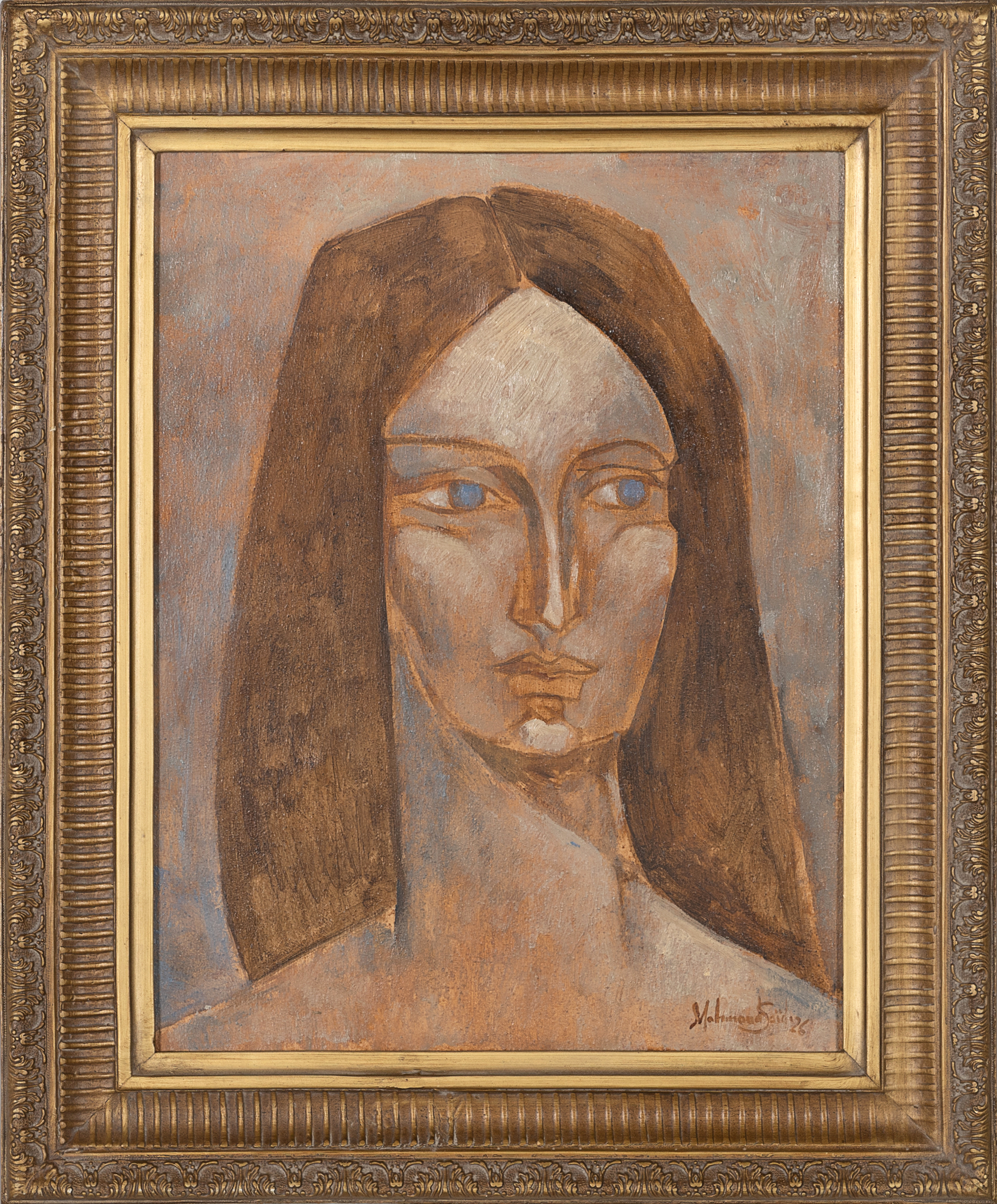 Dame aux yeux bleus